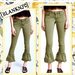 BLANKNYC flared hem ruffle jeans